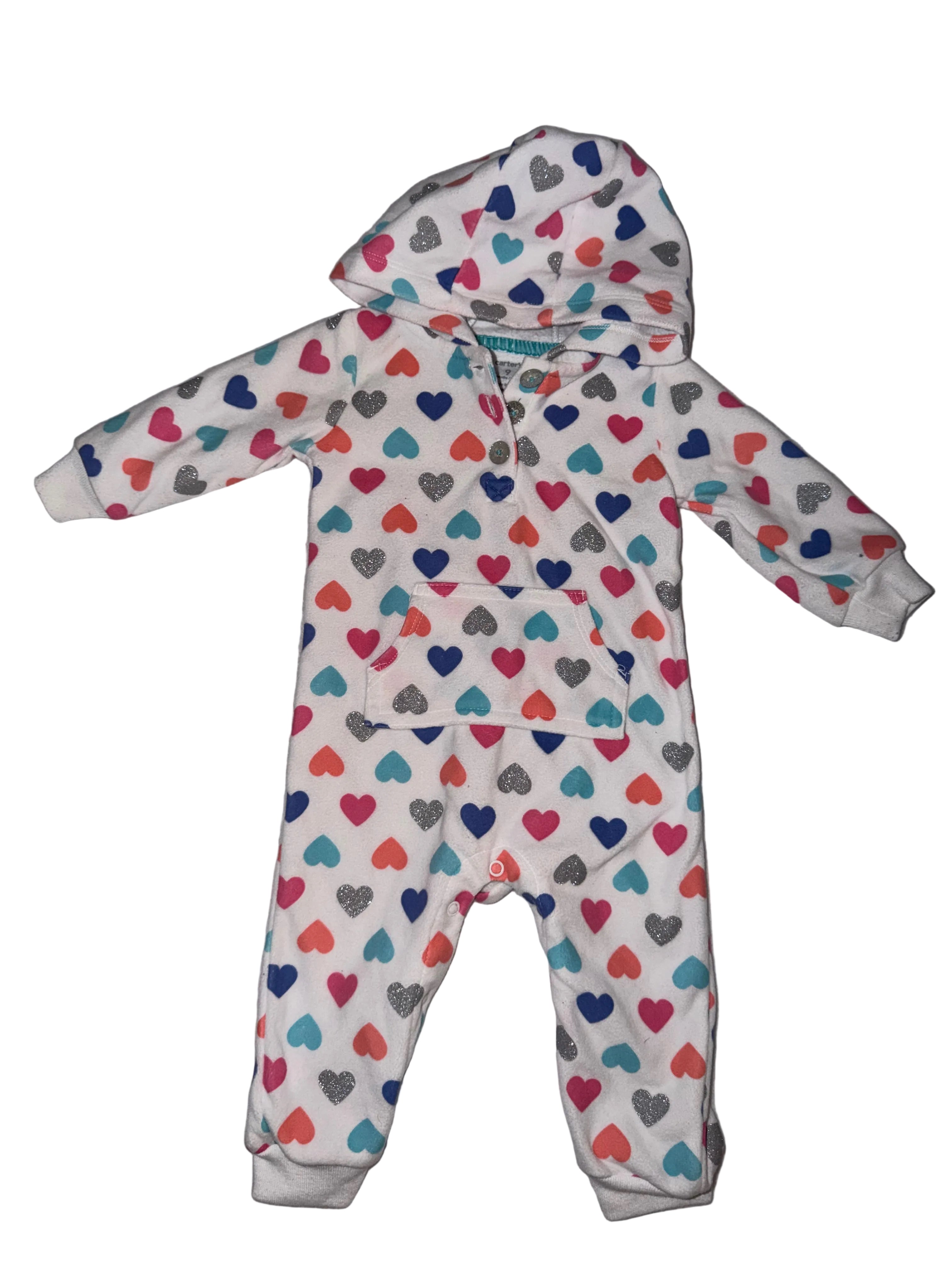 Hooded Heart Print One Piece Size 9m