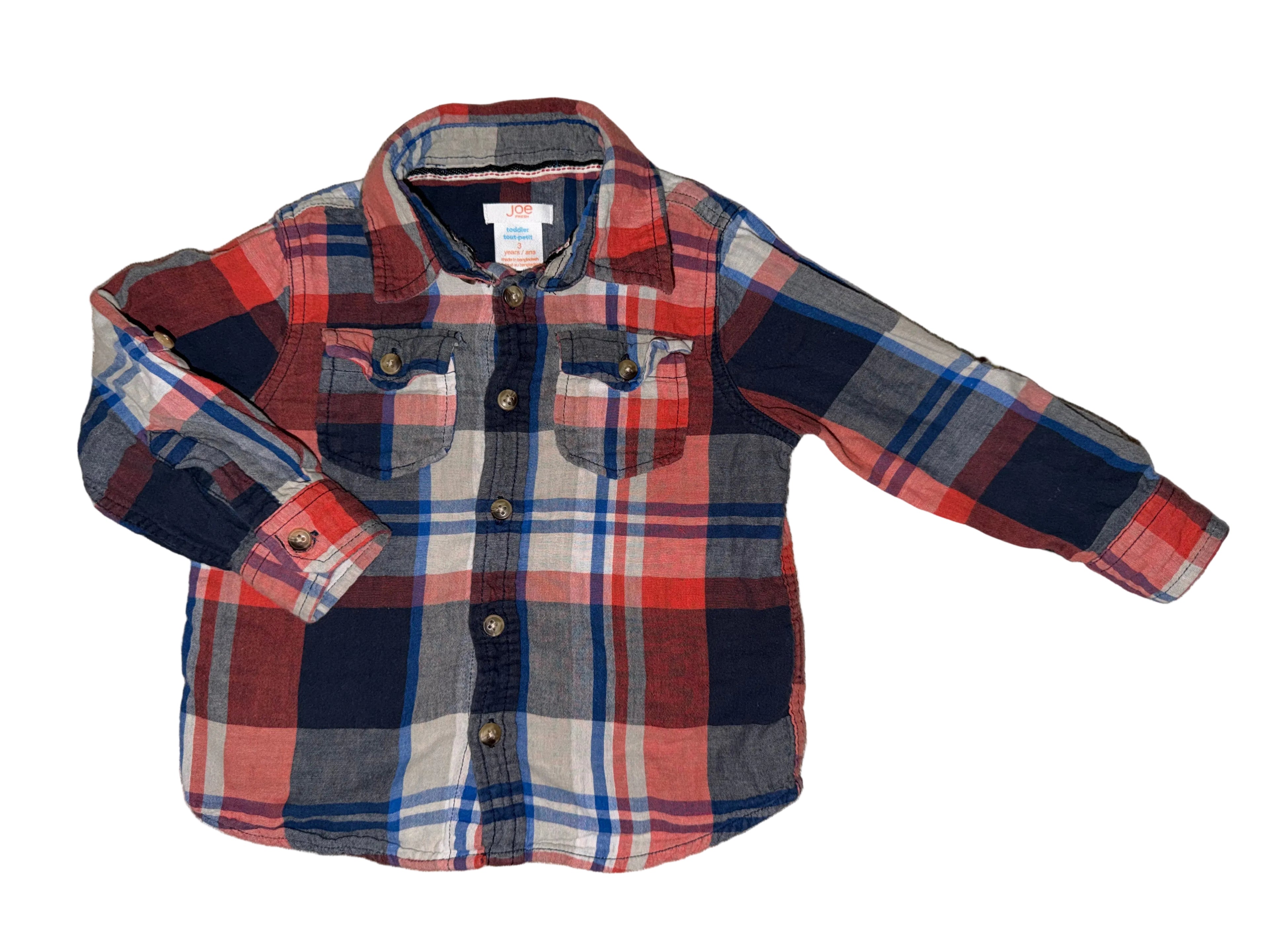Red Plaid Shirt Size 3