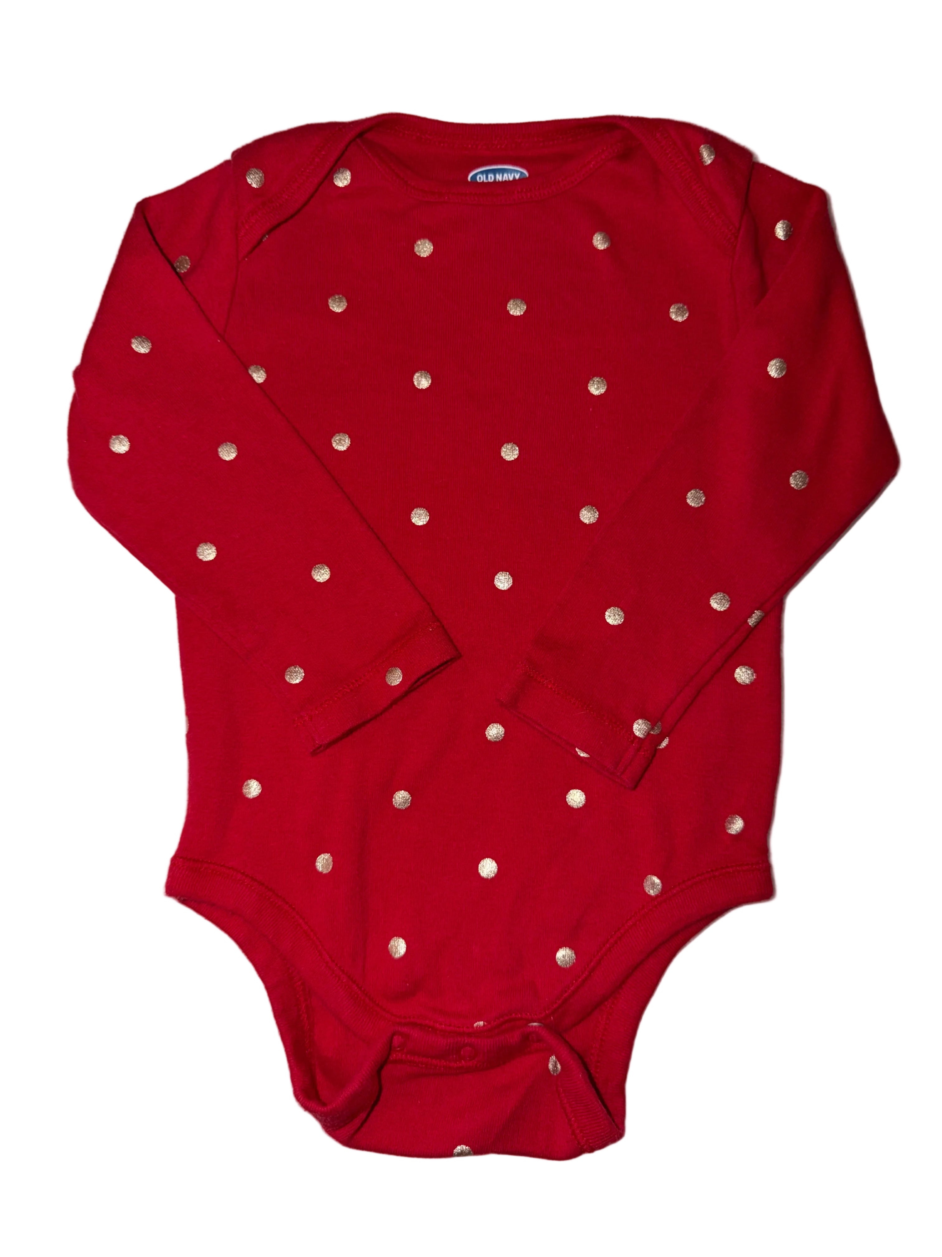 Gold Dotted Onesie Size 18-24m