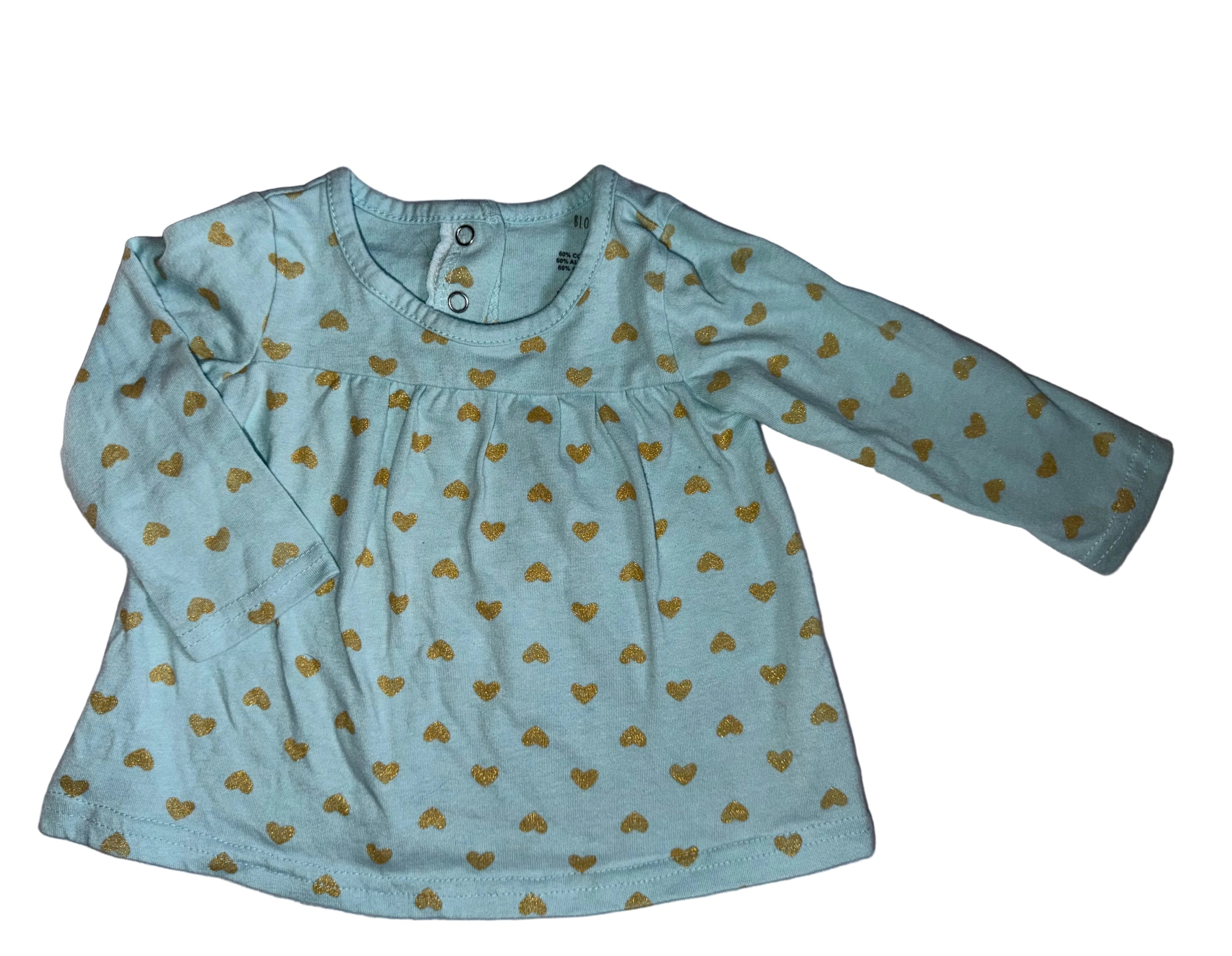 Heart Print Shirt Size 6-9m