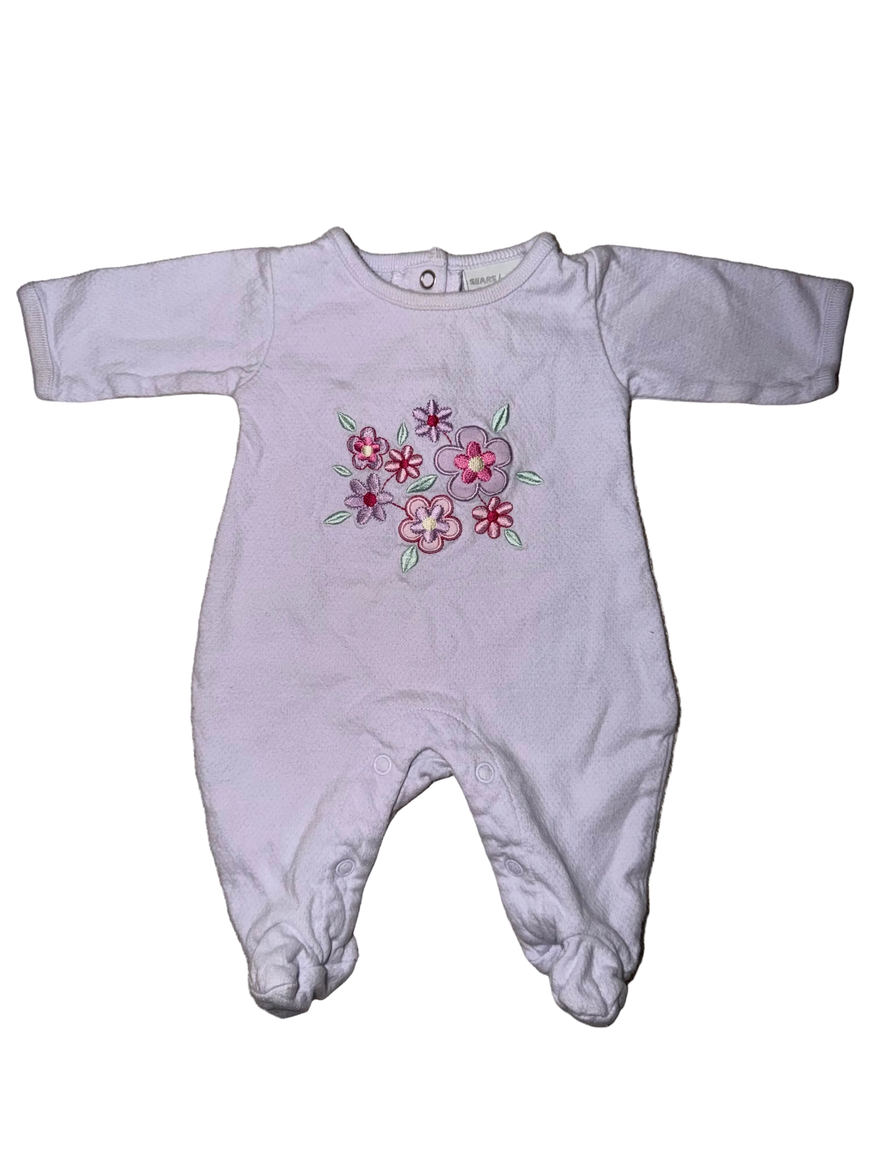 Embroidered Flowers Sleeper Size 7LBS