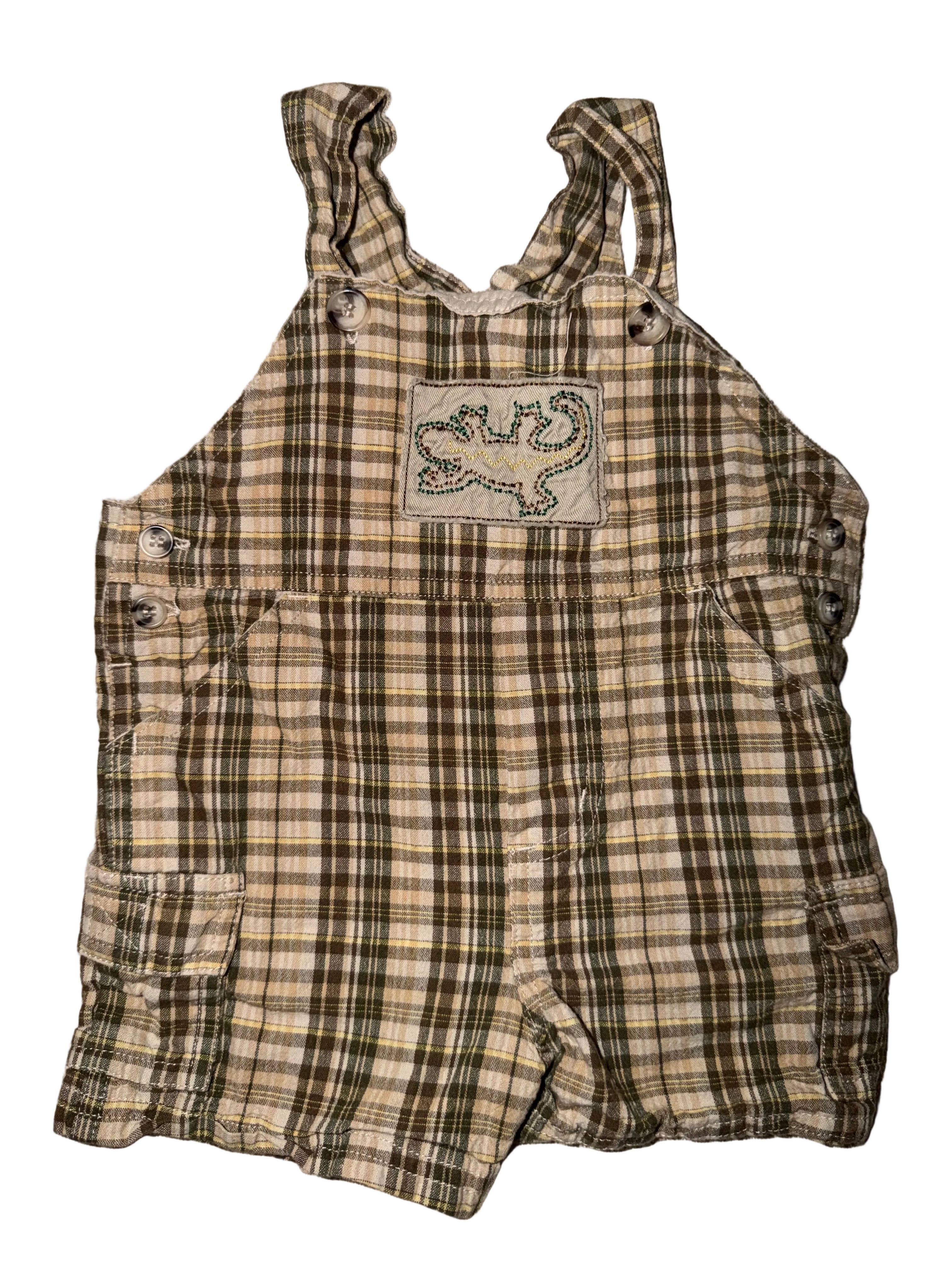 Plaid Shortalls Size 6-9m