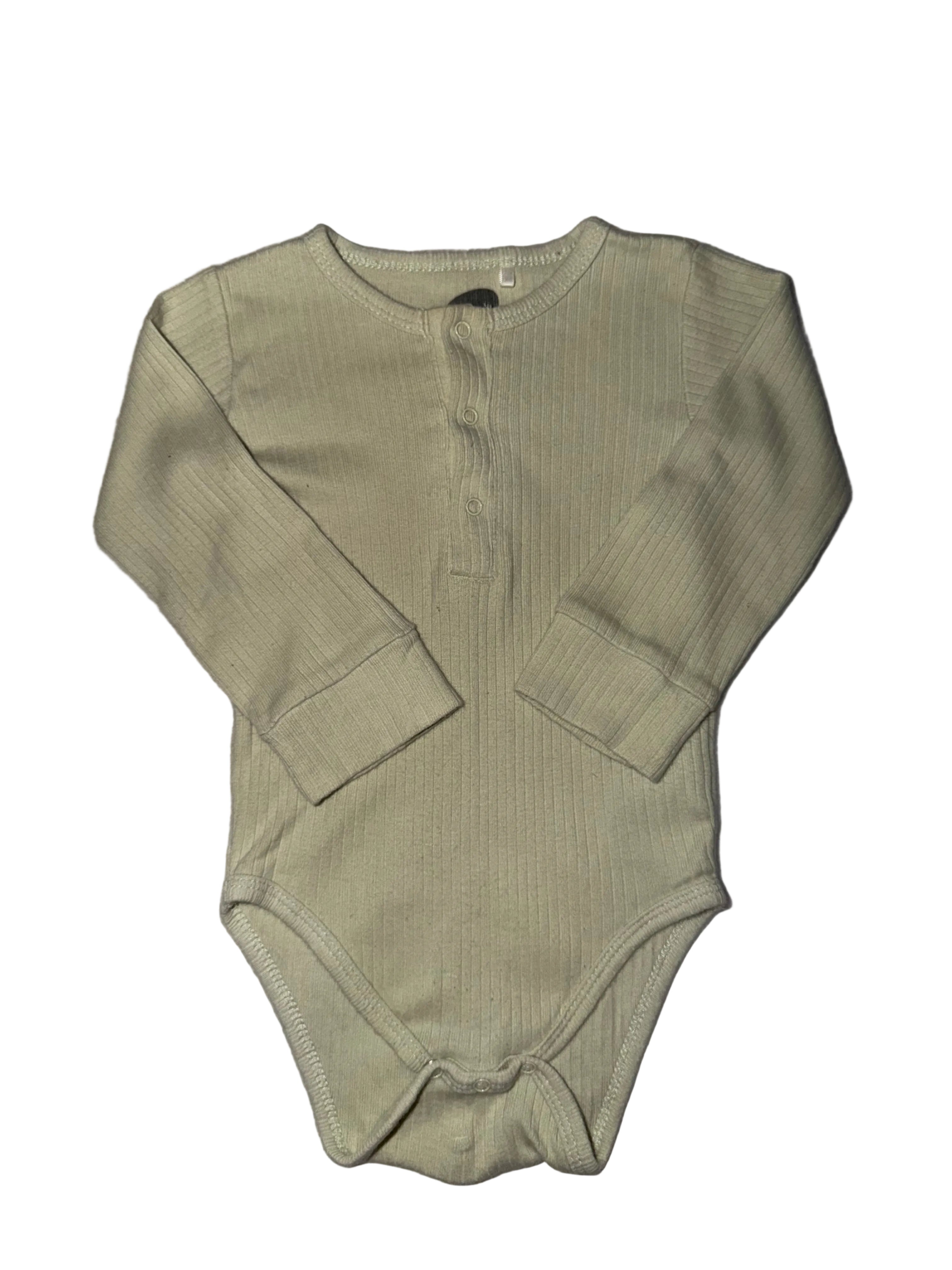 Green Ribbed Onesie Size 3-6m