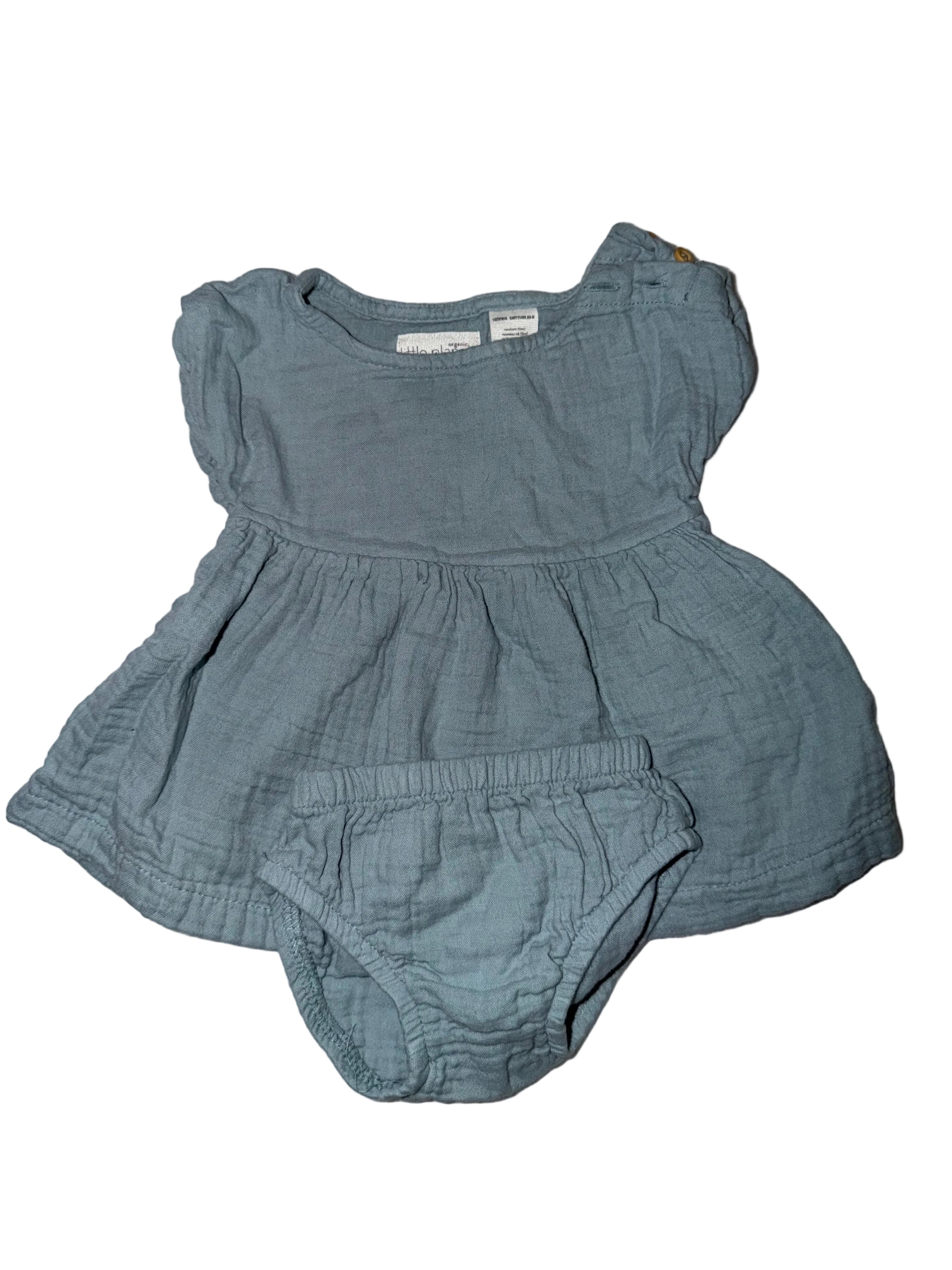 Muslin Dress with Diaper Cover Size NB