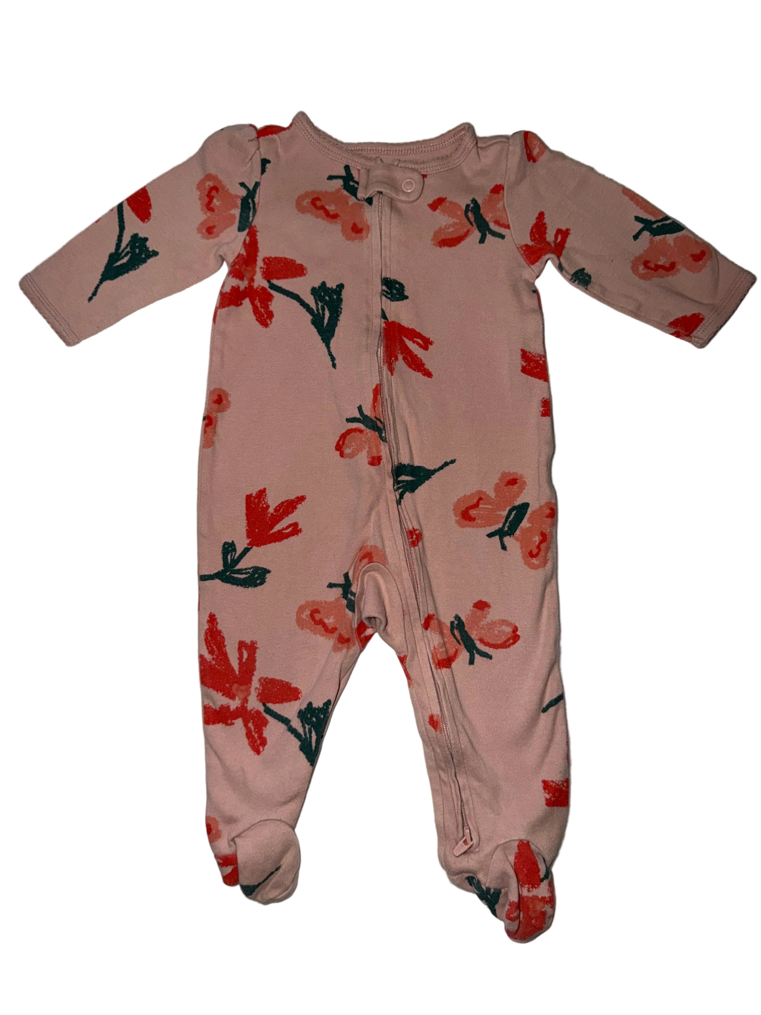 Butterfly+Flower Sleeper Size 6m
