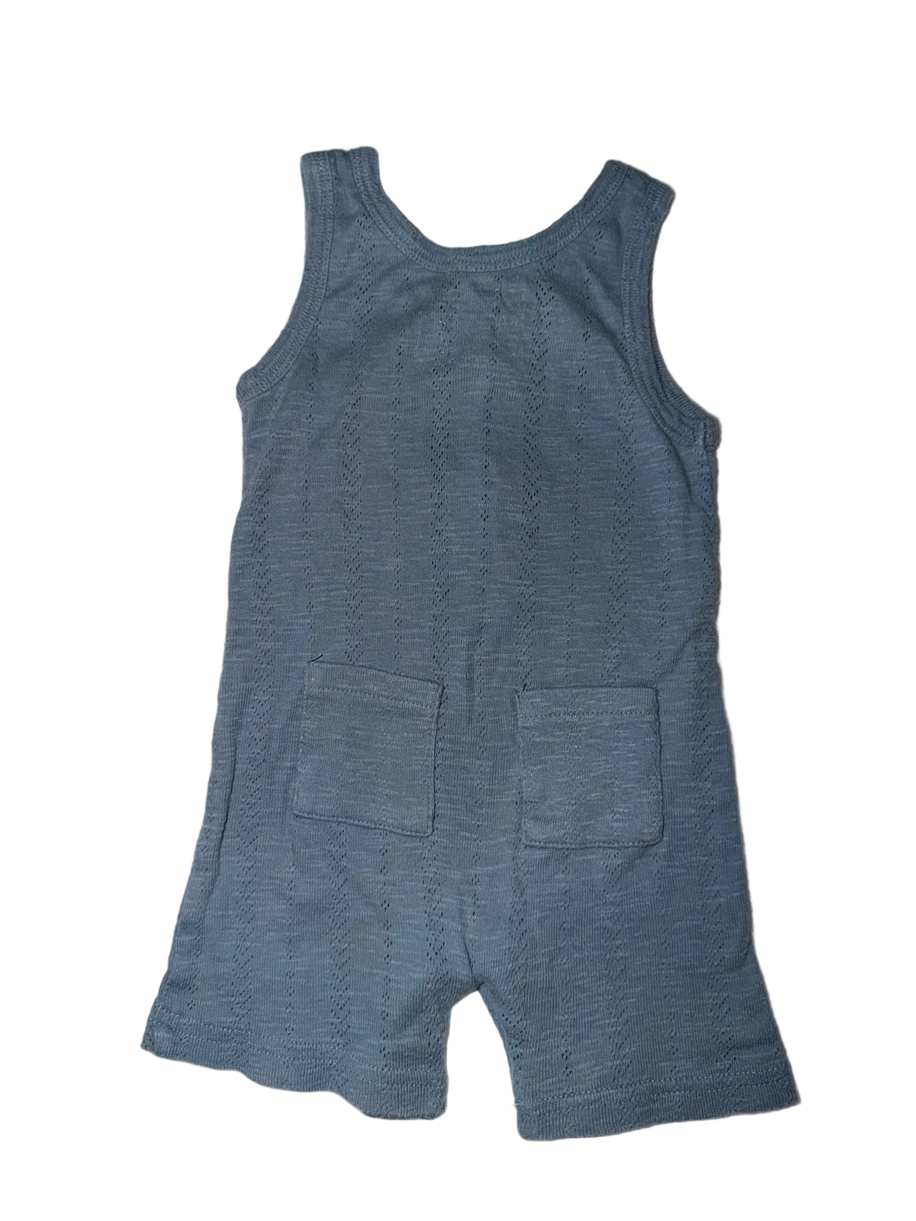 Blue Romper with Back Pockets Size 6-9m